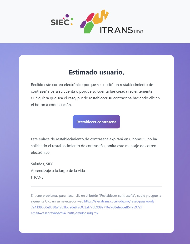 Recuperar contraseña, paso 3